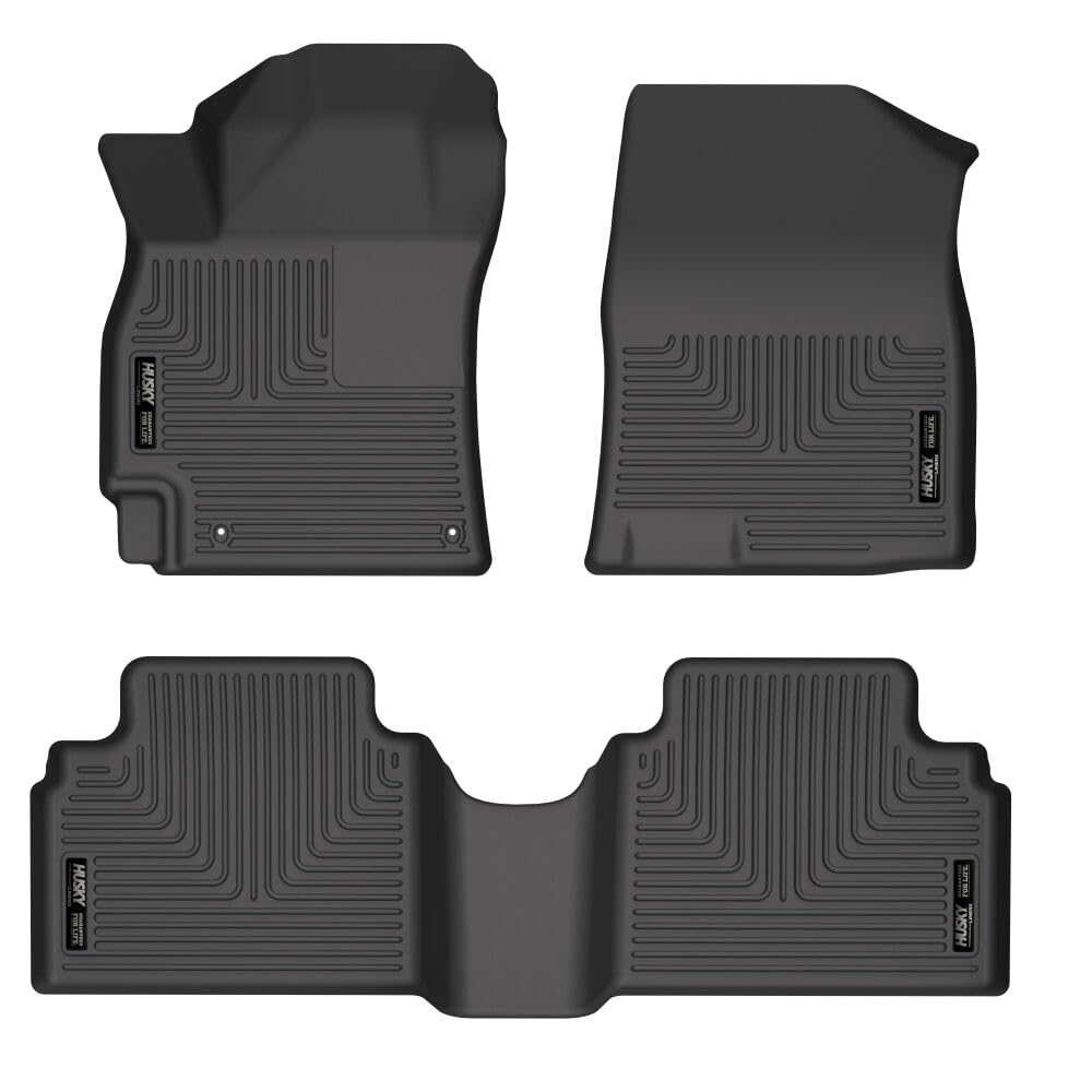 Weatherbeater Husky Liners Floor Mats | Fits 2021-2025 Hyundai Elantra | Front & 2nd Row, 3-pc Black - 95861