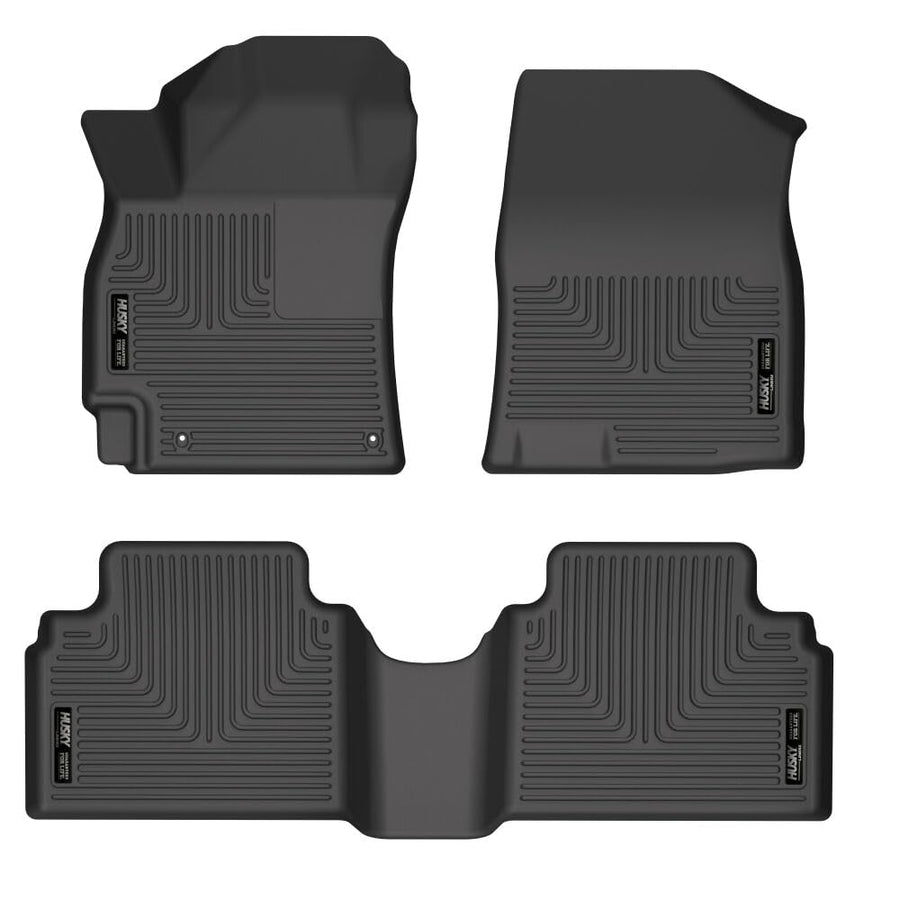 Weatherbeater Husky Liners Floor Mats | Fits 2021-2025 Hyundai Elantra | Front & 2nd Row, 3-pc Black - 95861