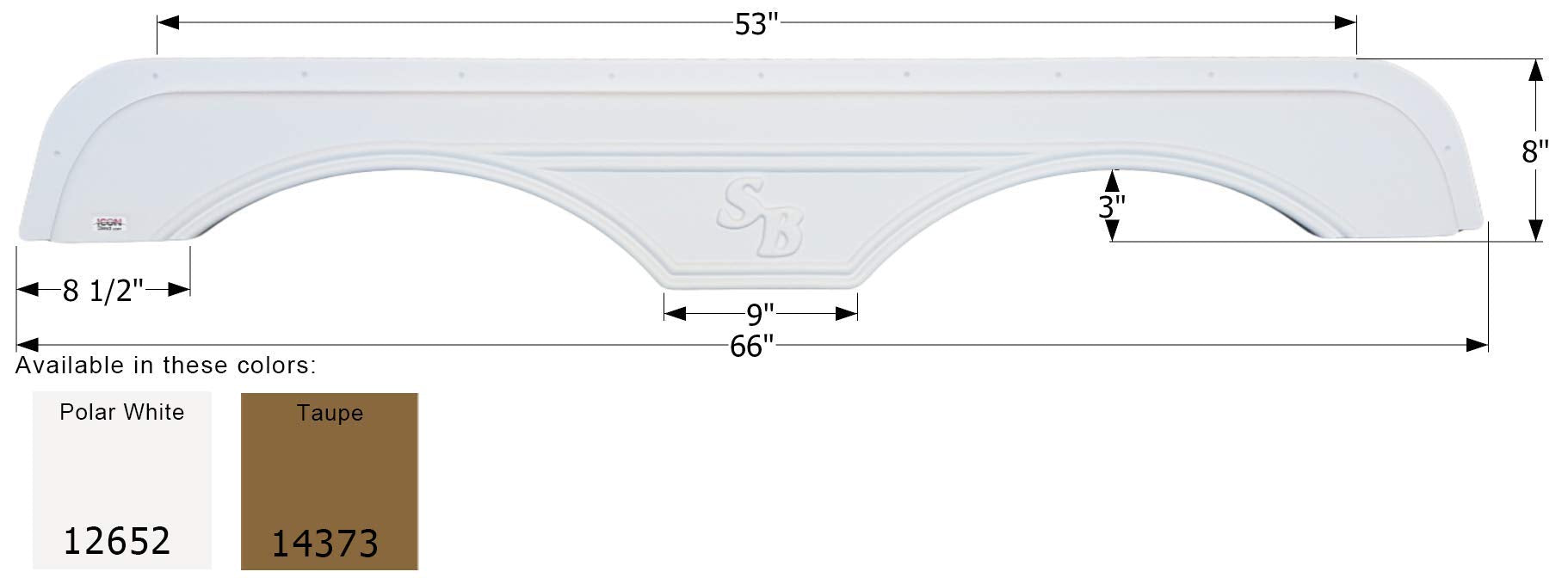 Fender Skirt ICON, Tandem, Sunnybrook, FS2652, Polar White