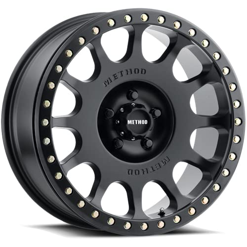 Method Race Wheels 105 Matte Black Beadlock 17x8.5" 5x5.5", 0mm offset 4.75" Backspace, MR10578555500B