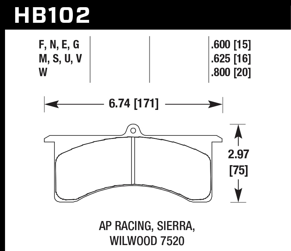 Black Motorsport Brake Pads Hawk Performance HB102M.800