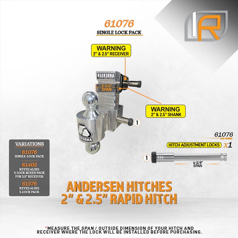 Hitch Lock for Andersen Rapid Drop Hitch - InfiniteRule Security 61076 | Fits Adjustable Ball Mount Only - Does NOT FIT Vehicle Receiver
