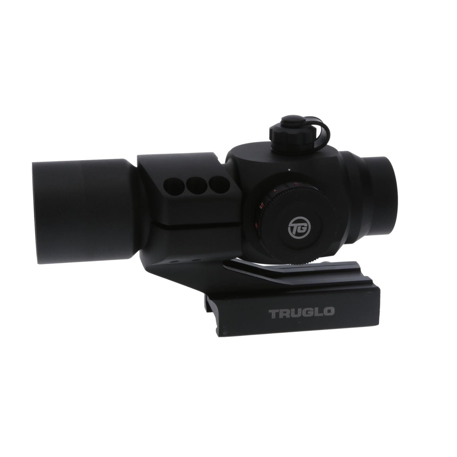 Triton TRUGLO 30mm 5-MOA Hunting Lightweight Waterproof Fogproof Shock Resistant Adjustable Tri-Color Dot Sight | Flip-Up Lens Caps, Cantilever Picatinny/Weaver-Style Mount & Battery Included