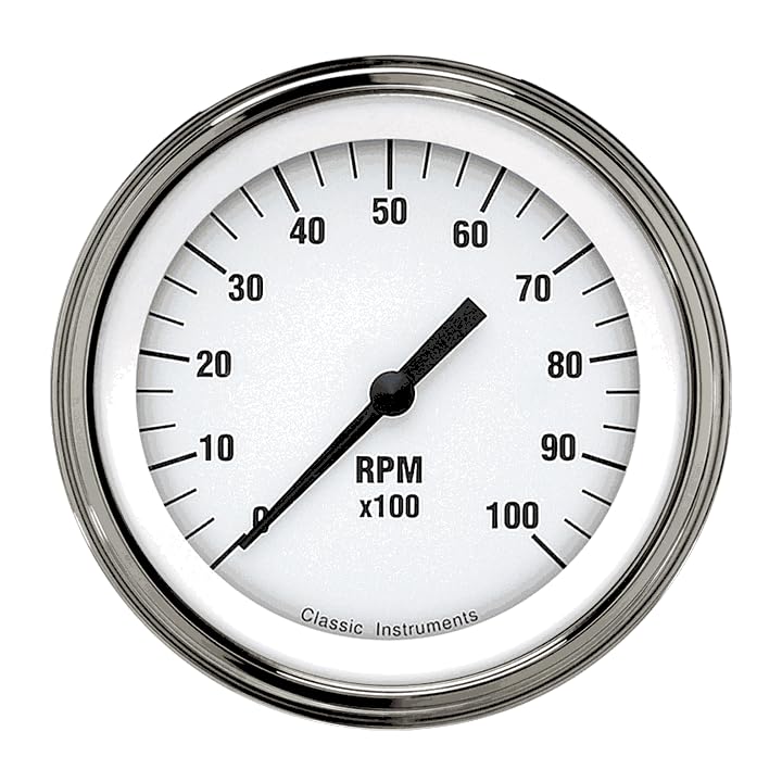 White Hot Classic Instruments 3In Tachometer WH10SLC 10K