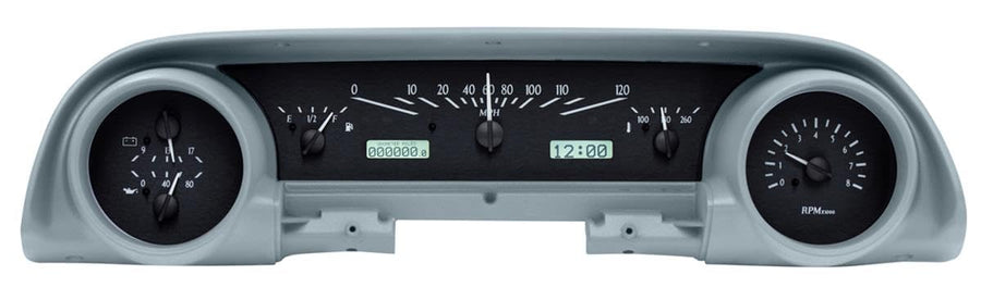 Dakota Digital VHX-63F-GAL-K-W Analog Dash Gauge System Black Alloy Compatible with Ford 1963-64 Galaxie White Backlighting