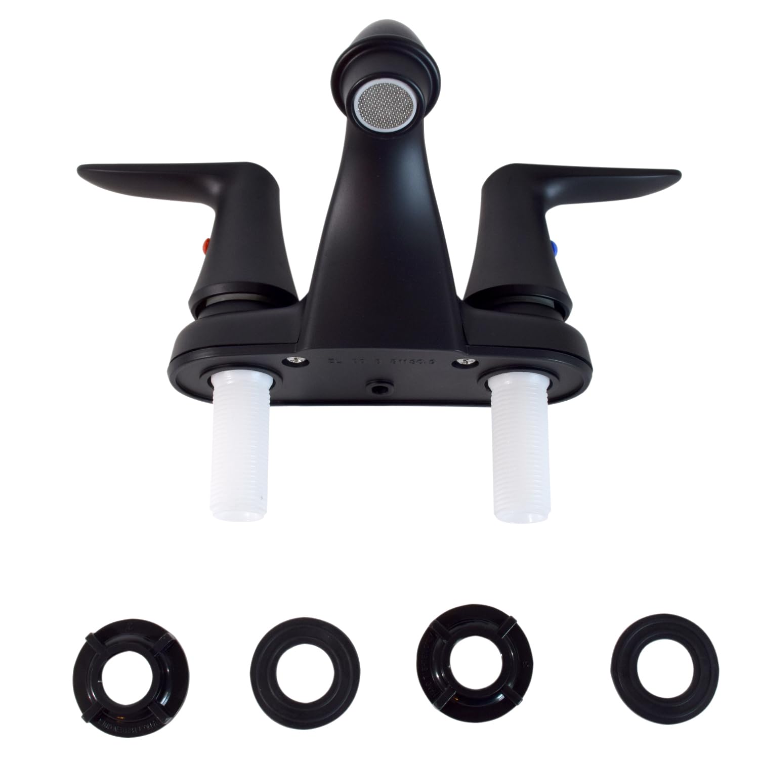 Catalina Valterra 2-Handle Low Arc Lavatory Faucet - Matte Black w/Matte Black Blade Lever Handles