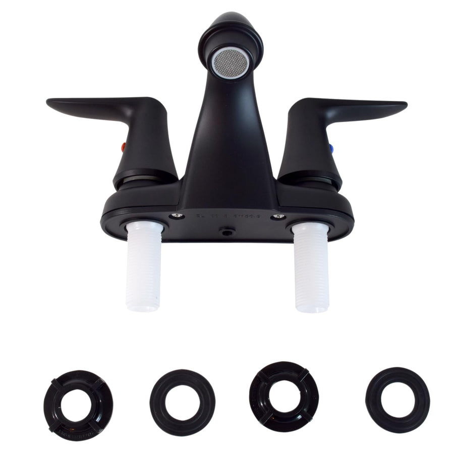 Catalina Valterra 2-Handle Low Arc Lavatory Faucet - Matte Black w/Matte Black Blade Lever Handles