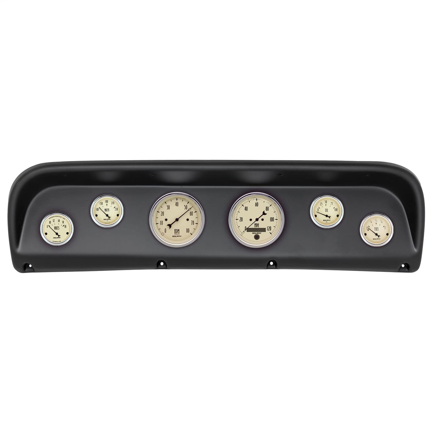 AutoMeter Dash Kit Direct Fit, Ford Truck 67-72, Tach/Mph/Fuel/Oilp/Wtmp/Volt, Antique Beige (2145-02)