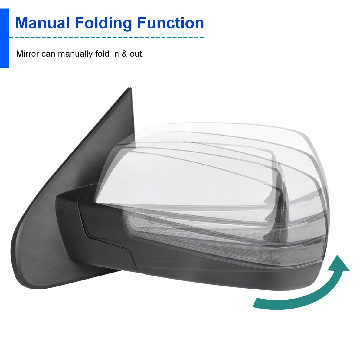 Spec-D Tuning Chrome Power Folding Mirror Left Driver Side w/LED Turn Signal Compatible with 2014-2018 Chevy Silverado, GMC Sierra