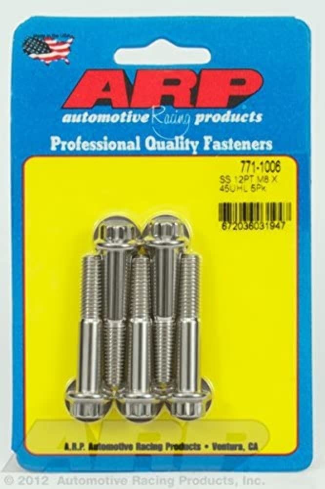 M8 x 1.25 x 45 ARP 12pt Stainless Steel Bolts (Set of 5)