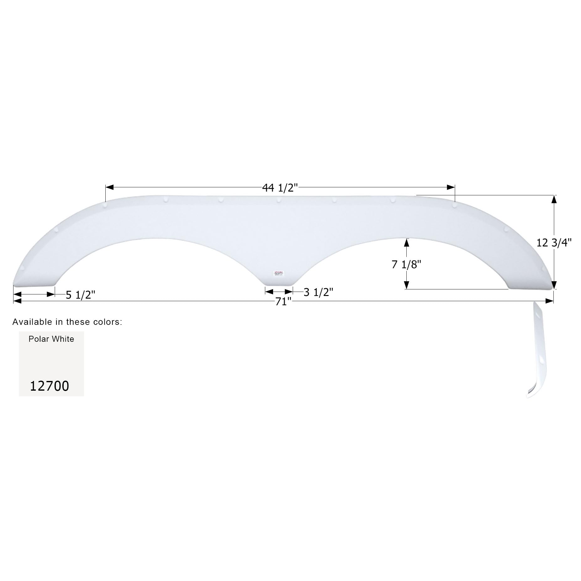 Fender Skirt ICON, Tandem, Pilgrim, FS2700, Polar White