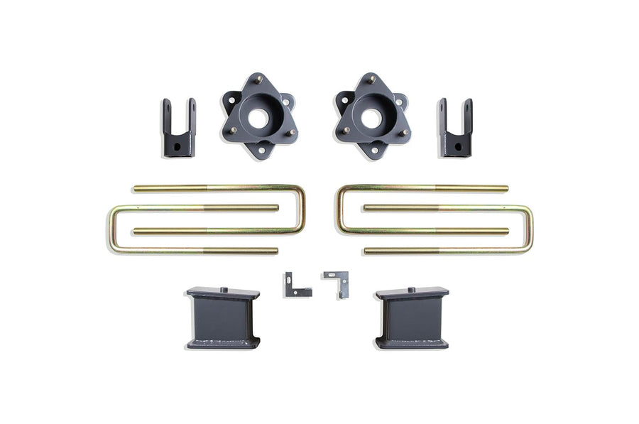 Part# 901940MR MAX TRAC SUSPENSION'S is A 4" Rear Box KIT Including 3" Lift STRUT SPACERS, 4" Lift Blocks, U-Bolts & A Pair of Rear Shock Extenders