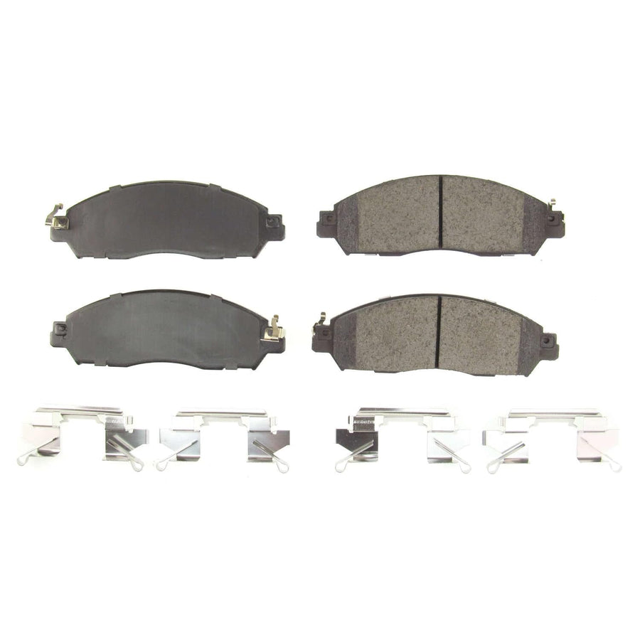 Front Brake Kit Power Stop For Nissan LEAF 2018-25 - Ceramic Brake Pads With Installation Hardware, 17-2138