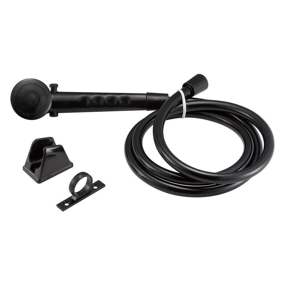Dura Faucet RV Economical Shower Head DF-SA130-BK and 60-inch Hose Kit - Water-Saving Trickle Switch (Black)