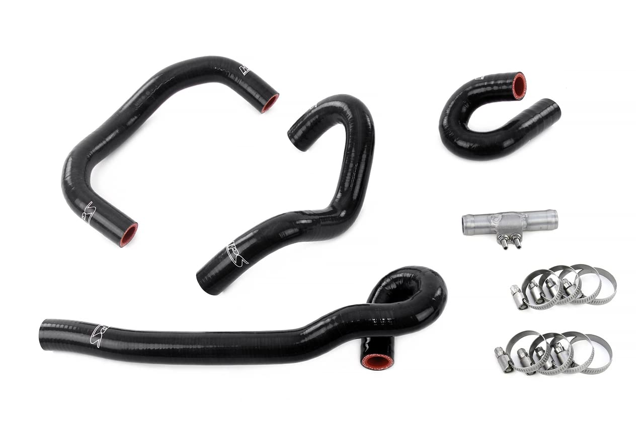HPS Performance Silicone Black Heater Hose Kit Compatible for 1995-1998 Nissan Skyline GTR R33 RB26DETT Twin Turbo, 57-2093-BLK