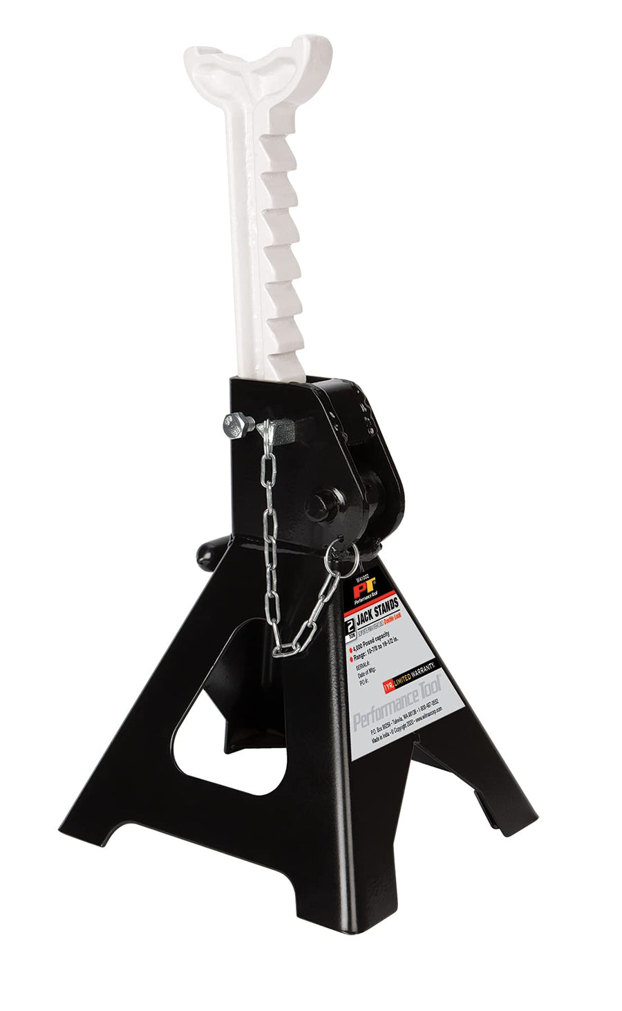 Heavy Duty Performance Tool W41002 Steel Jack Stands with Self-Locking Rachet and Double-Locking Pin, 2-Ton Capacity (Pair)
