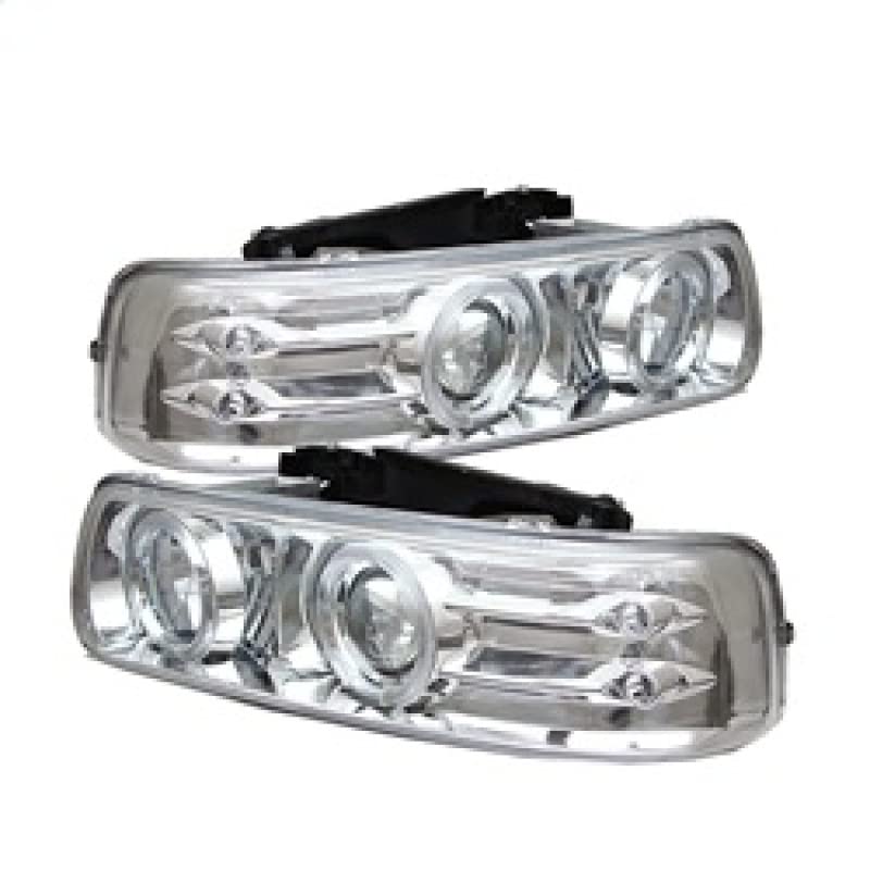 LED Halo Spyder Auto Projector Headlights Chrome/Clear 5009609