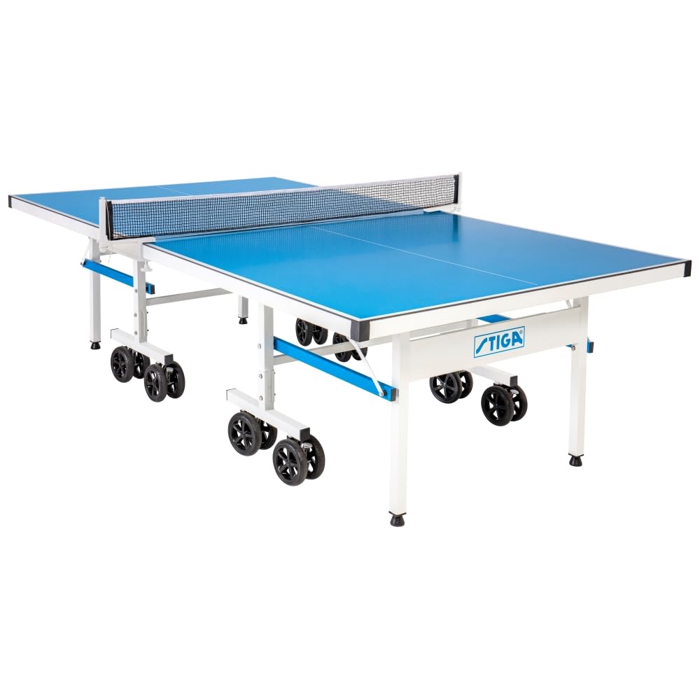 STIGA Professional XTR Outdoor Table Tennis Tables – All Weather Aluminum Waterproof Outdoor or Indoor Design with Net & Post - 10 Minute Easy Assembly Ping Pong Table with Compact Storage