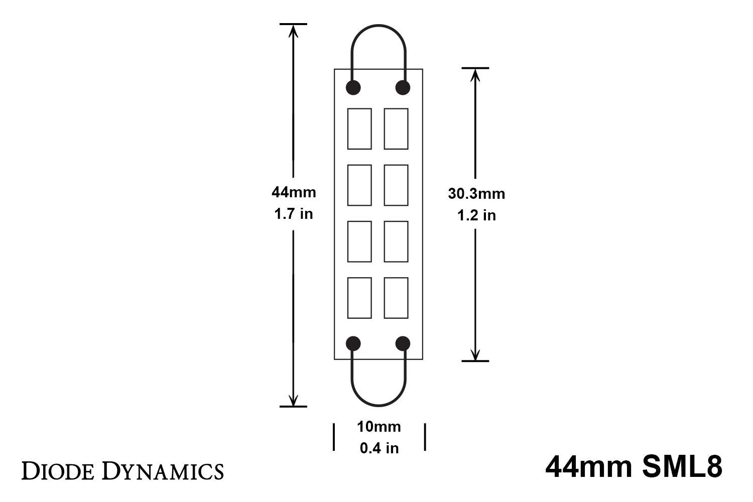 44mm Diode Dynamics SML8 LED Bulbs (Single), Blue