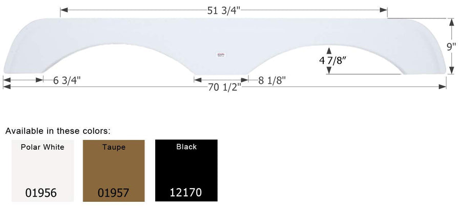 Fender Skirt ICON, Tandem, Gulf Stream, FS1956, Polar White