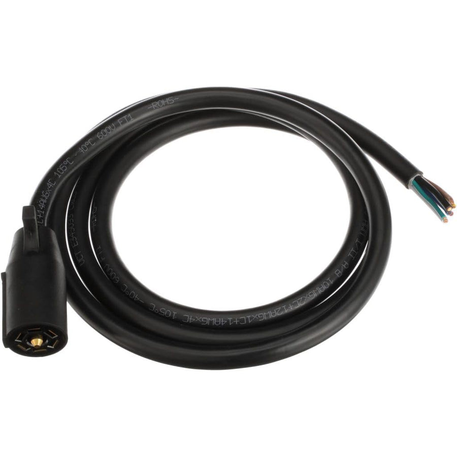 Pollak 7-Blade Over-Molded Upgraded Trailer End RV Plug with 8' Harness 10-117V