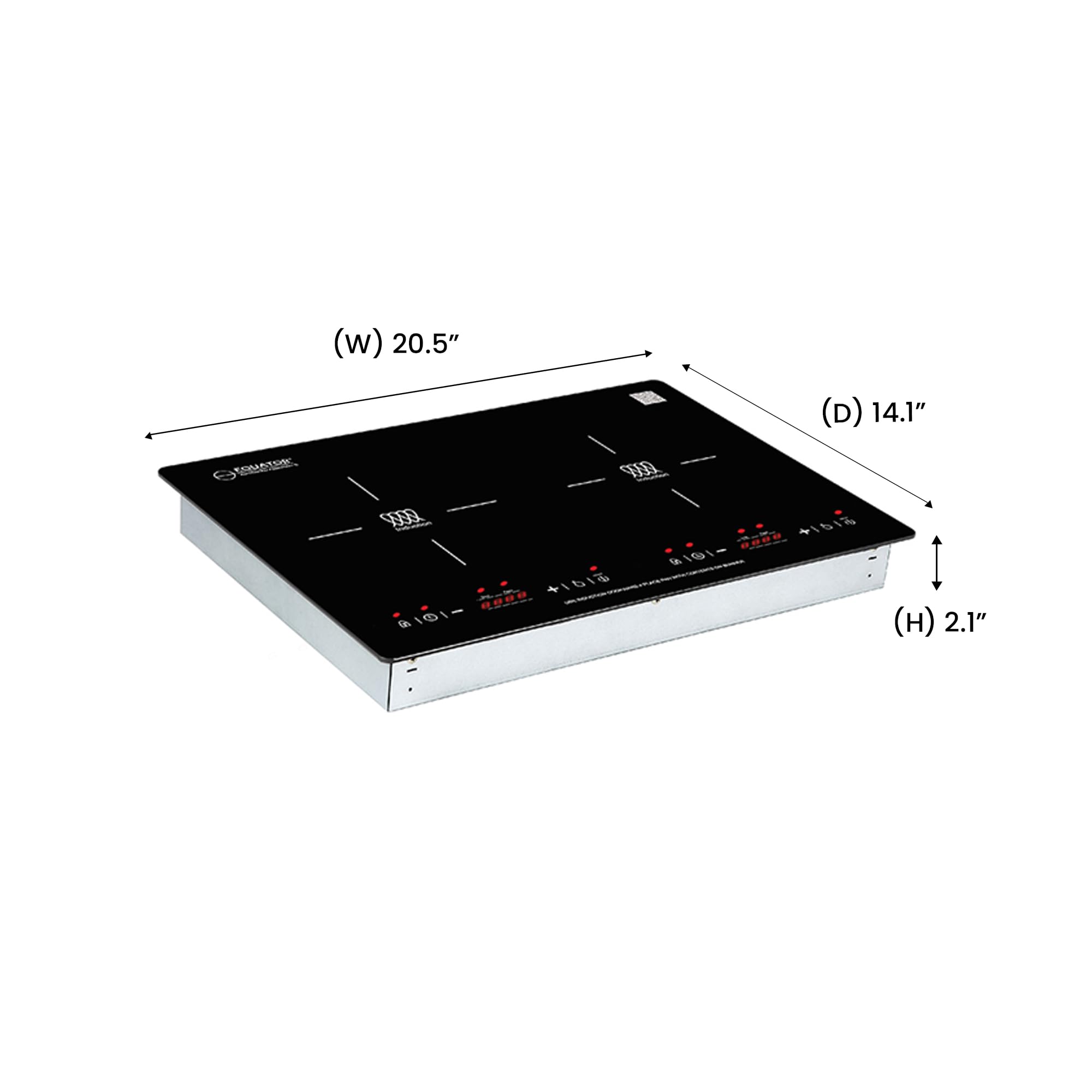 Equator 20" HORIZONTAL Advanced Appliances 2-BURNER Induction Cooktop 9 Power Builtin/Freestand 110V
