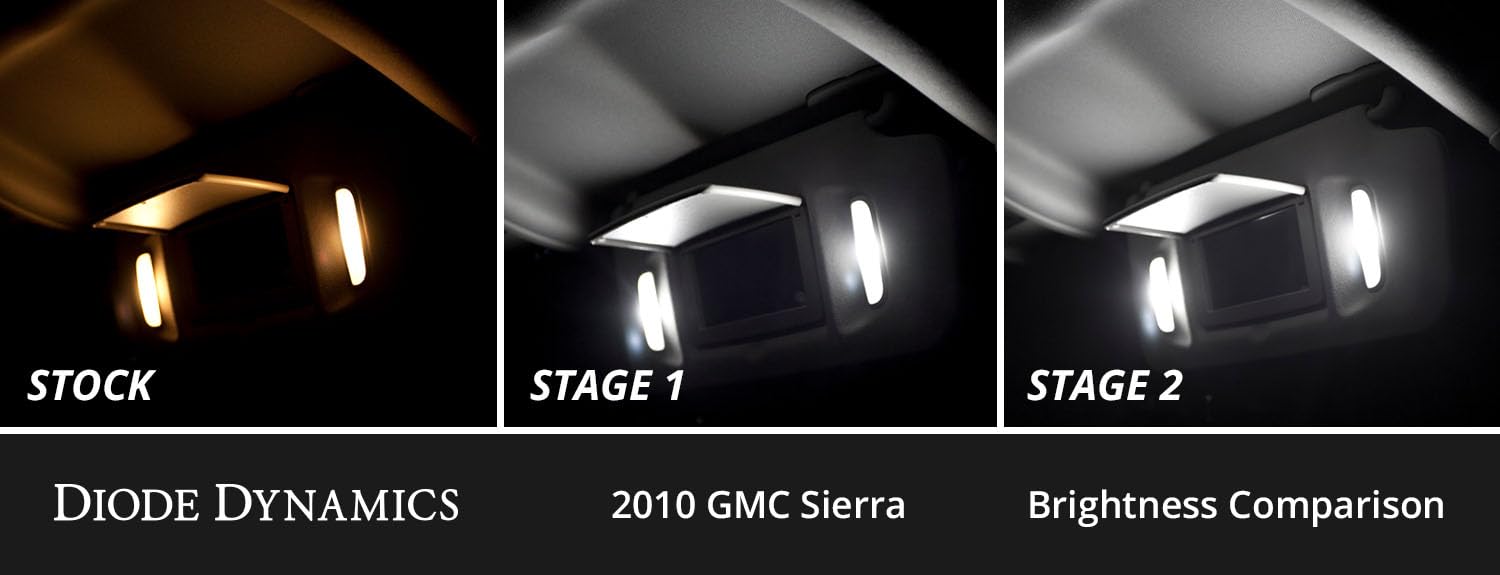 Diode Dynamics interior bulb pack LED compatible with GMC Sierra 1500/2500/3500 2007-2013, Stage 2