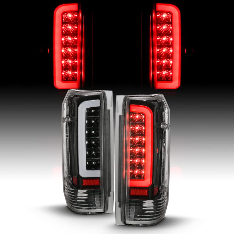 1987-1996 Ford F-150 ANZO (311350) LED Taillights Black Housing Clear Lens (Pair)