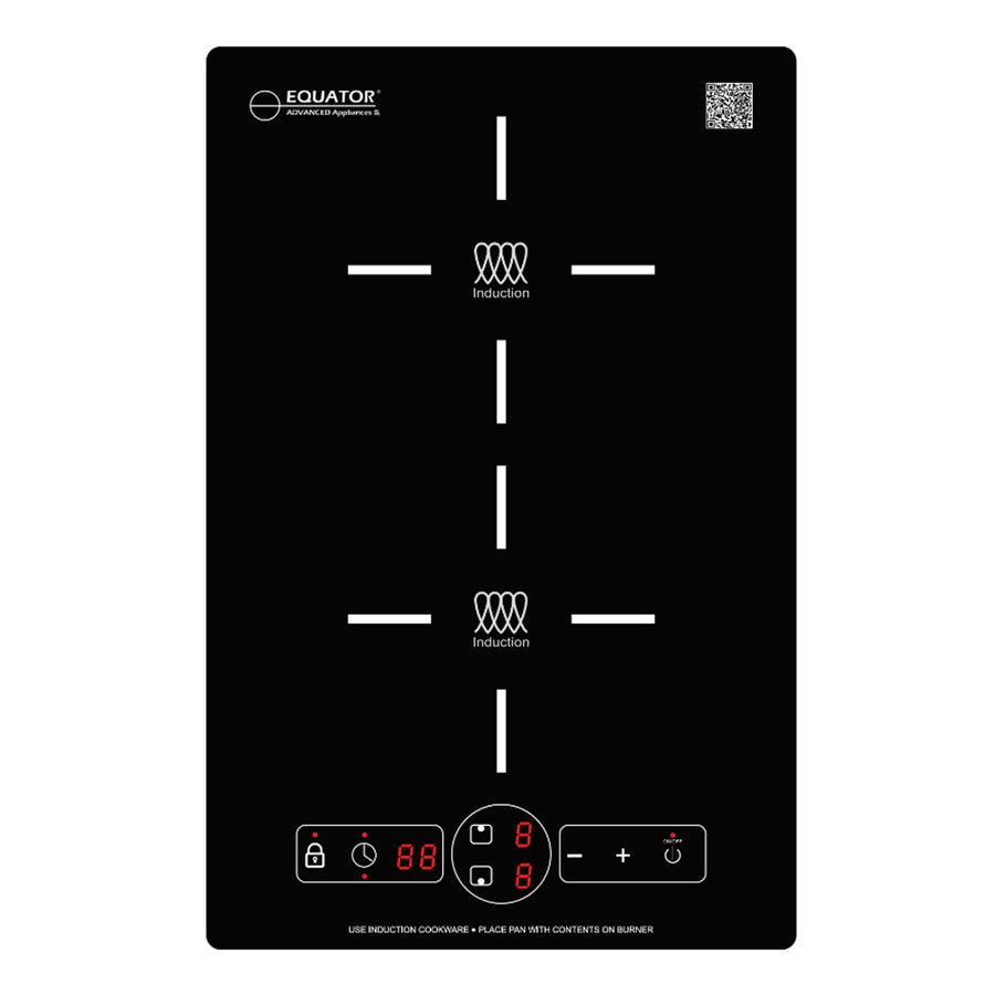 13" VERTICAL Equator Advanced Appliances 2-BURNER Induction Cooktop 9 POWER Built in/Freestand 110V