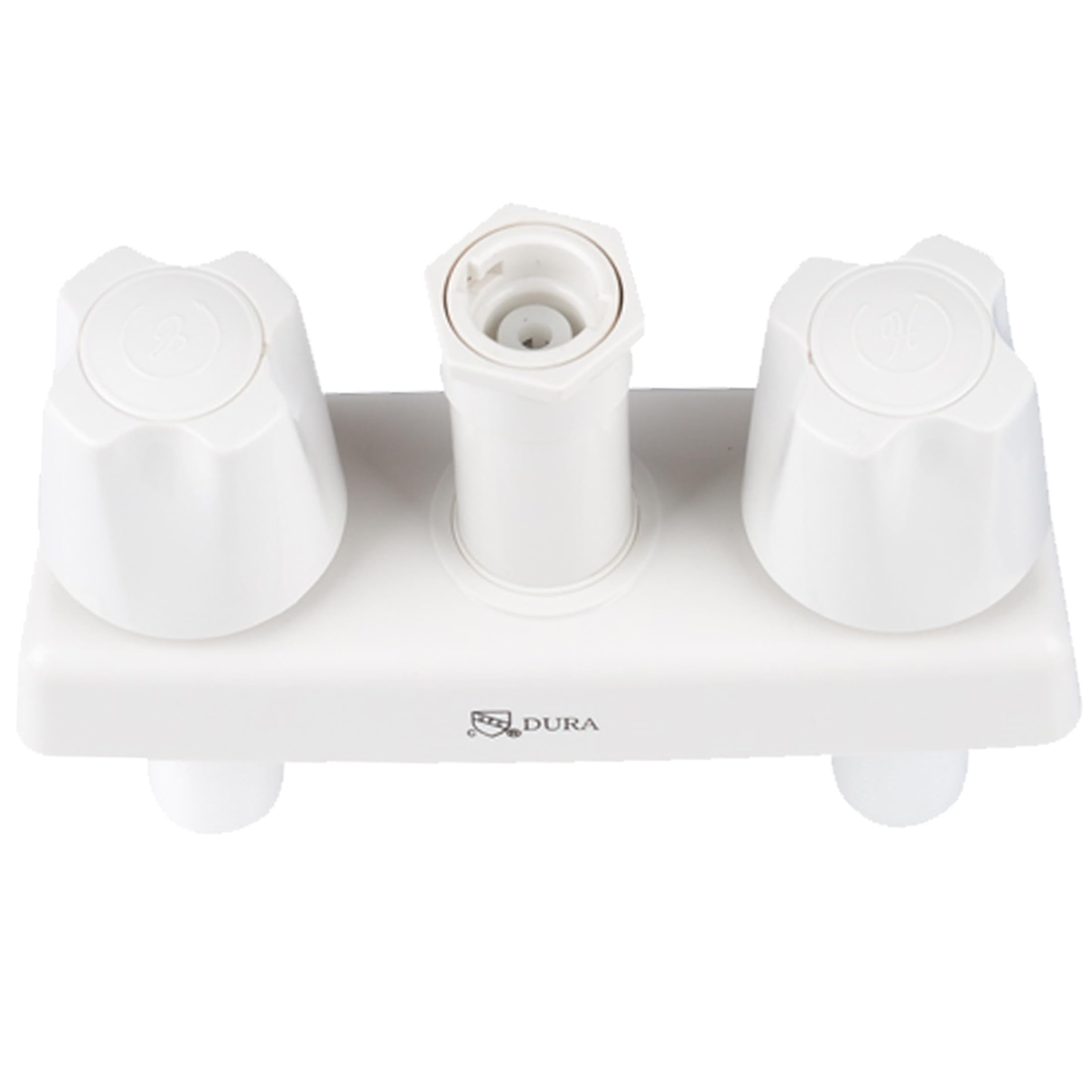 Dura Faucet RV Exterior Quick Connect Detachable Spray Faucet DF-SA186-WT with 7-Option Nozzle (White/Blue)
