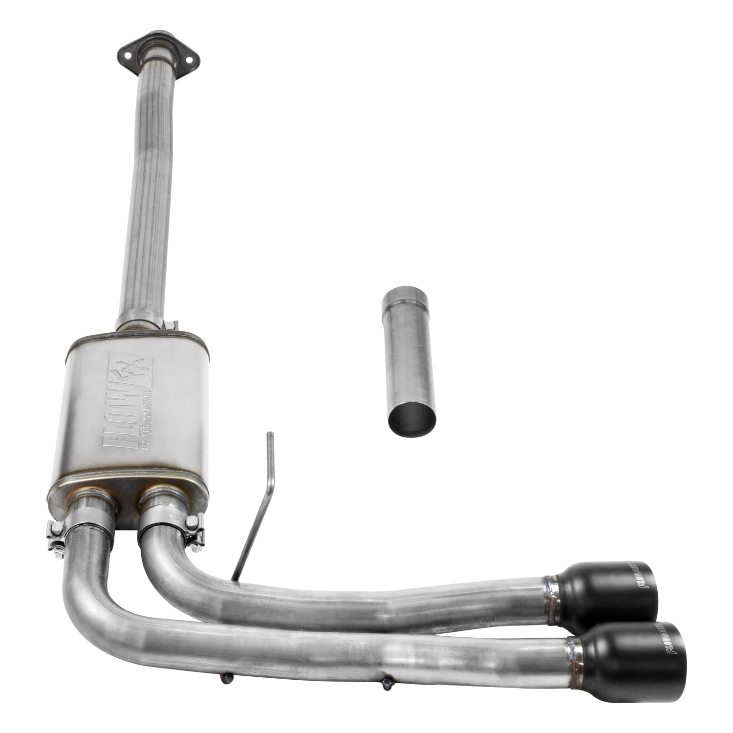 Flowmaster FlowFX 717785 Cat-Back Exhaust Kit Dual 2.5 Inch 409 Stainless Steel 4 Inch Black Ceramic Stainless Tips Compatible with 2015-2020 Ford F-150 2.7L 3.5L 5.0L Except Standard Cab Short Bed