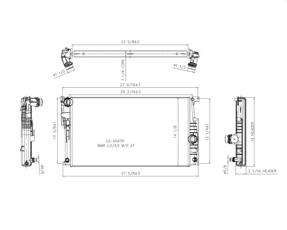 Replacement TYC 13394 Radiator for BMW