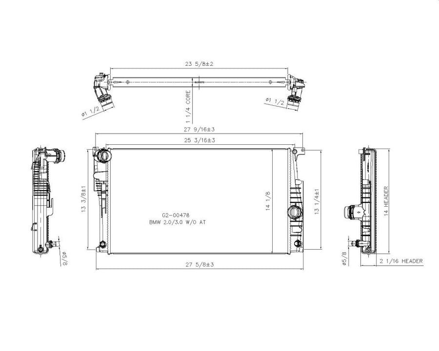 Replacement TYC 13394 Radiator for BMW