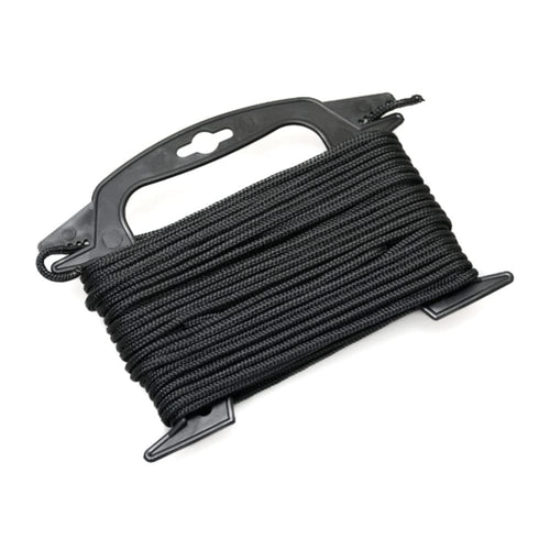 Nylon Rope Anchoring (Solid Black w/Winder, 75 Feet)