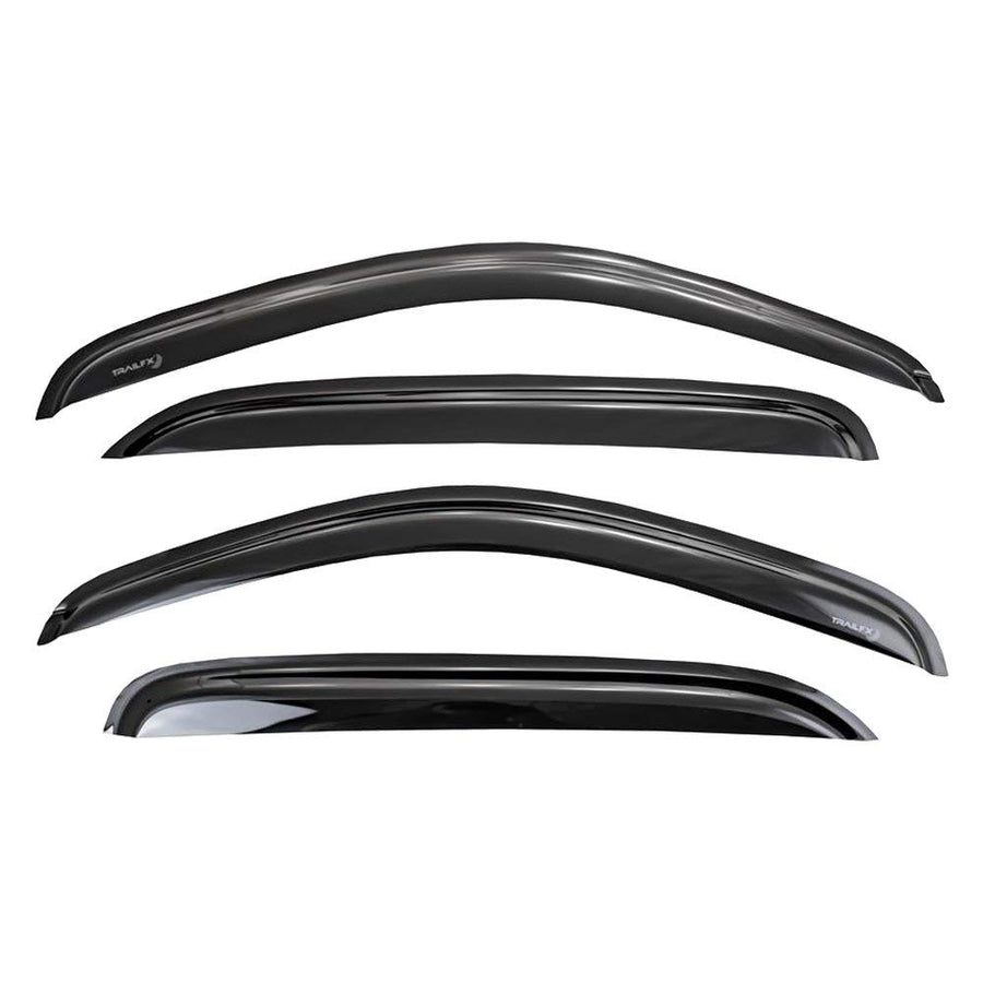 TrailFX Window Vents Rainguard for Jeep Gladiator JT 2020-2025 and Jeep Wrangler JL 2018-2025 Smoke Acrylic Low Profile Tape-On Side Deflectors TrailFX 4250H