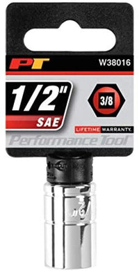 W38016 Performance Tool 6-Point Socket, 3/8-Inch Drive, 1/2