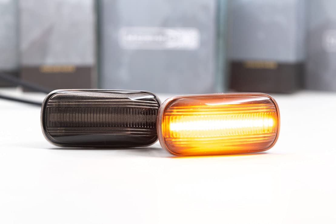 Morimoto XB LED Side Markers, Housing Smoked, Fits Honda Civic (1990-2000), Plug and Play Assembly, Easy Install, Front Amber LED Lights, Anti-UV Coating (1x LF71112D)