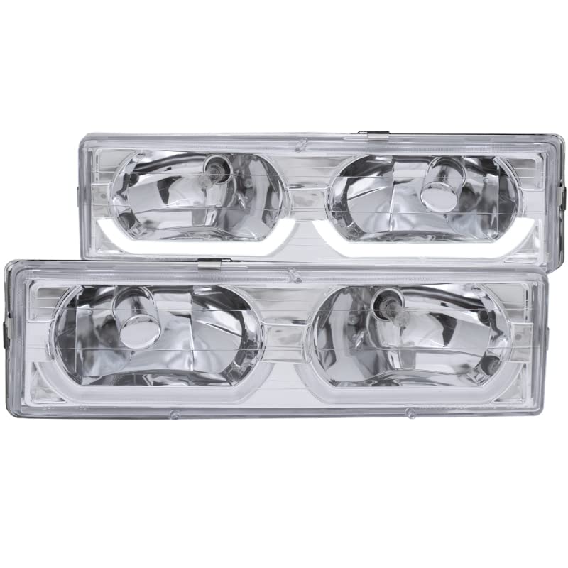 Crystal Headlight Set Anzo USA w/ Low Brow Halo-Chrome