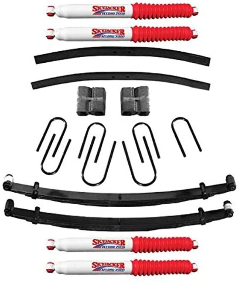 Skyjacker Suspension Lift Kit D800BK-H w/Shock 8 in. Lift Incl. Front Leaf Springs Front/Rear U Bolt Kits Front Bushing Kit Rear Block Rear Add-A-Leafs