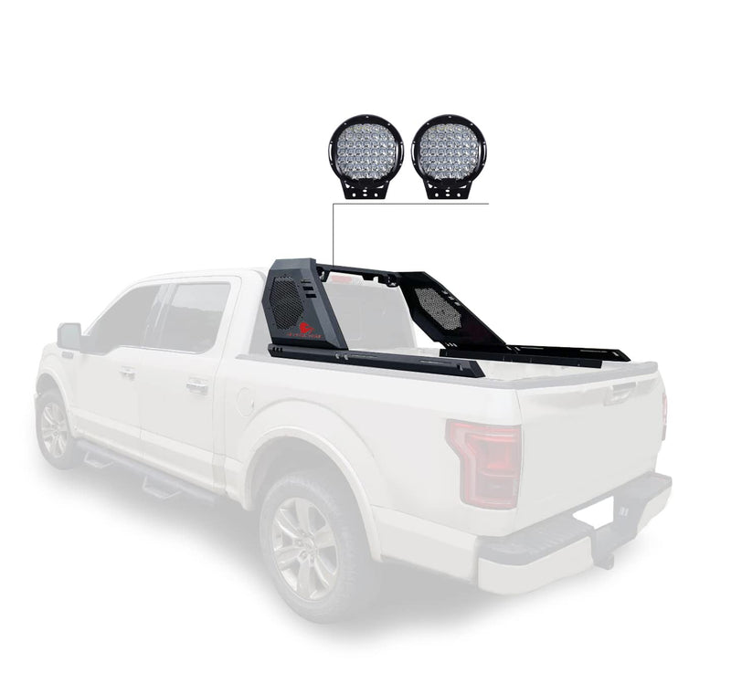 Off Road Black Horse Vigor Roll Bar Kit Modular Black Compatible with Toyota Tacoma 2005-2023-VIRB06B-PL69B