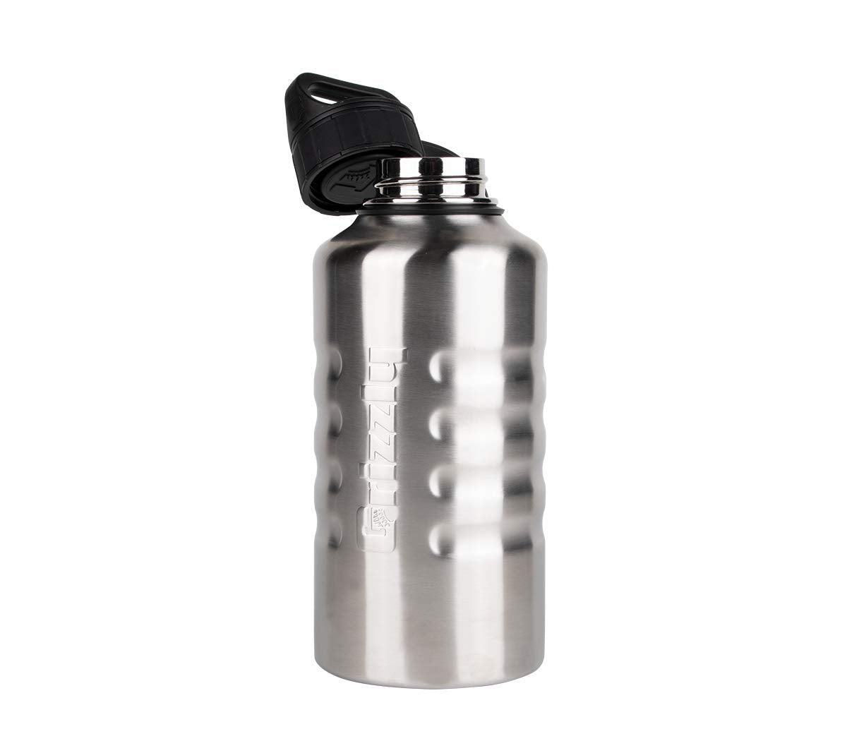 64 oz Grizzly Grip Water Bottle | Vacuum Insulated | Stainless Steel with Insulated Lid | For Gym Women Men Beach Camping Hiking Fishing Hunting Sports | Brushed