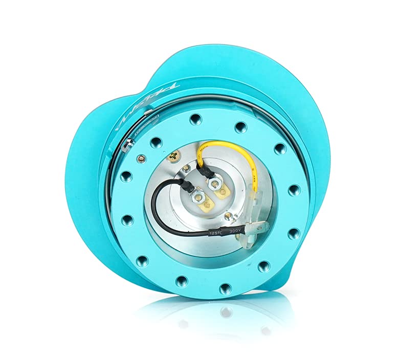 NRG Innovations Steering Wheel NRG-SRK-143MF Quick Release Kit Adapter Mint Body/Mint Heart Shape Ring Flares, 6x70mm & 6x74mm Bolt Pattern