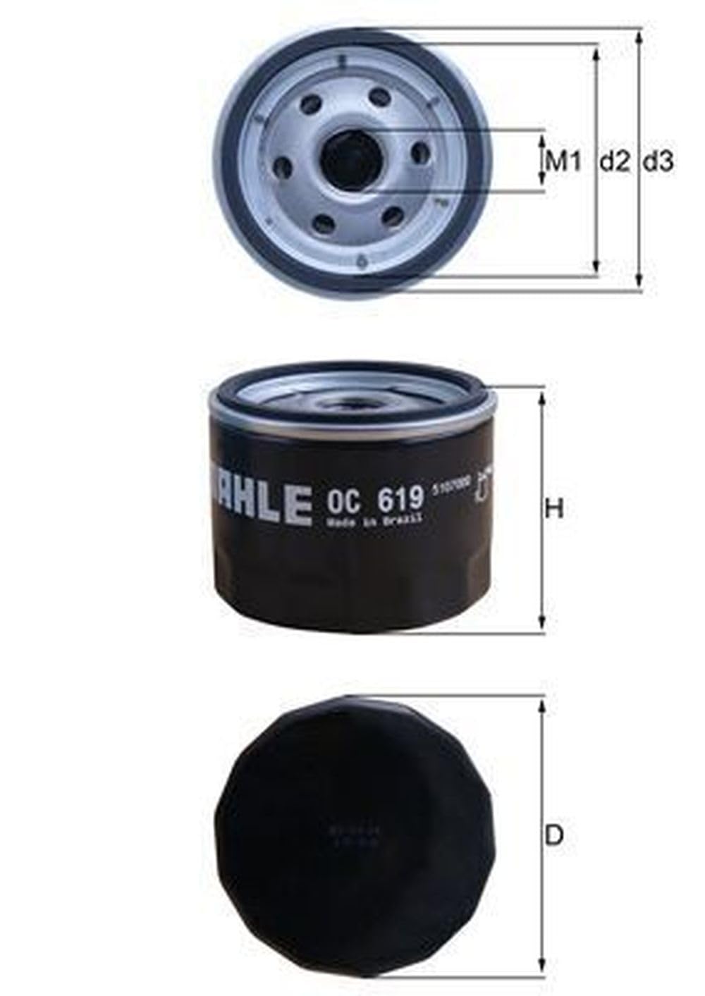 Oil Filter MAHLE OC 619