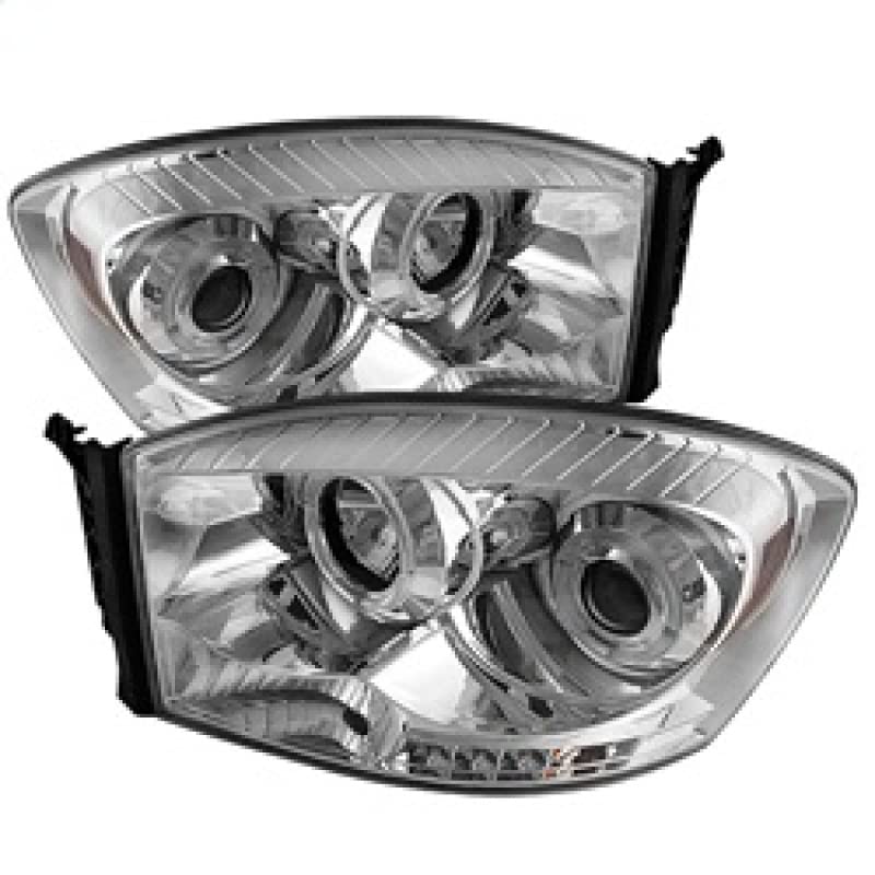 LED Halo Spyder Auto Projector Headlights Chrome/Clear 5010018