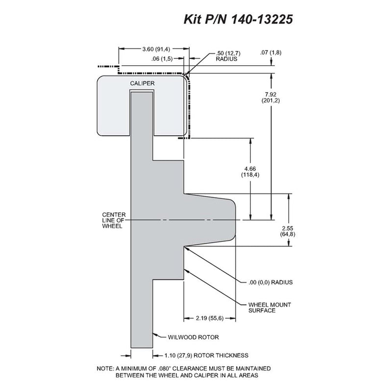 Front Hub Kit FNSL6R,14.00", Drill, Pol