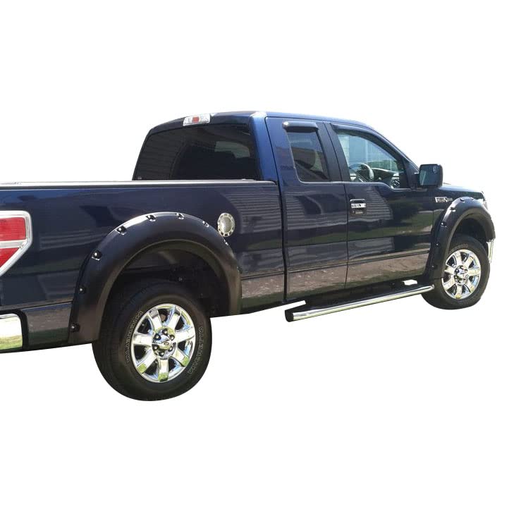 Fender Flares Black Pocket Style Black Horse Compatible with 2009-2014 Ford F-150-FF-FOF1-SM-PKT-09