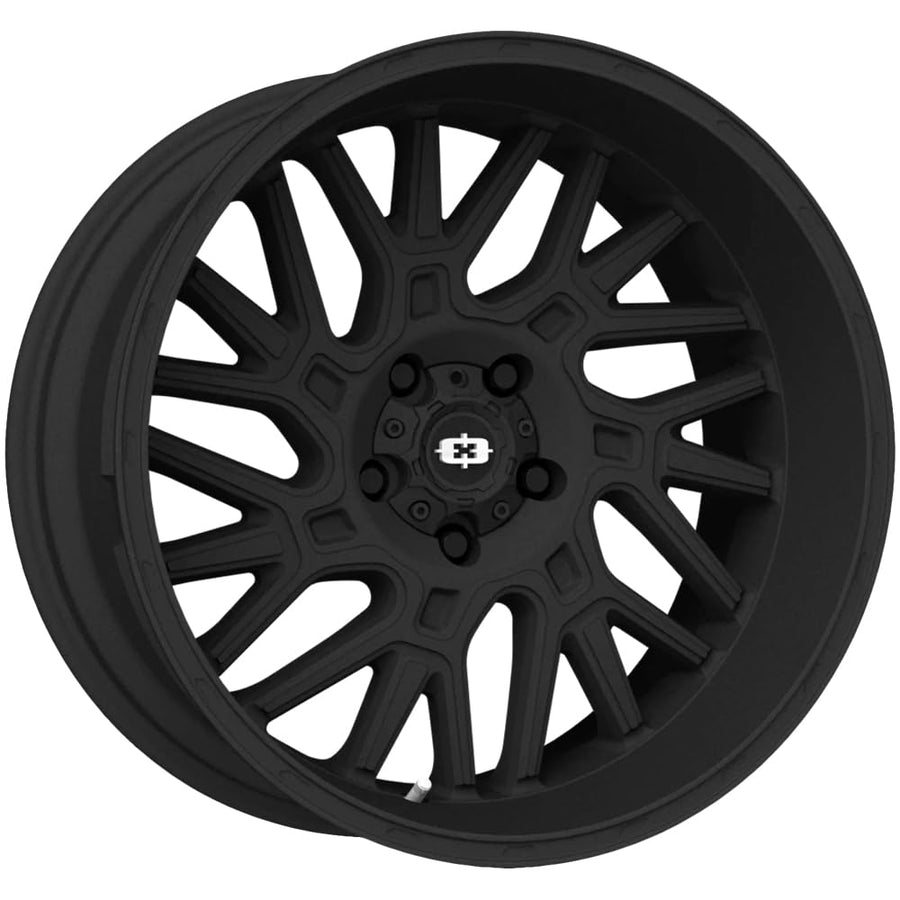 404 BRAWL Vision Custom Wheel - 24x12, -51 Offset, 5x127 Bolt Pattern, 78.1mm Hub - Satin Black Rim