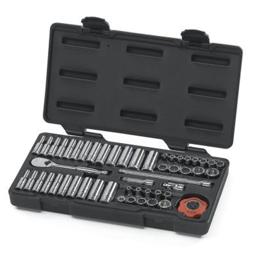 51 Pc. GEARWRENCH 1/4" Drive 12 Pt. Mechanics Tool Set, Standard & Deep, SAE/Metric - 80301