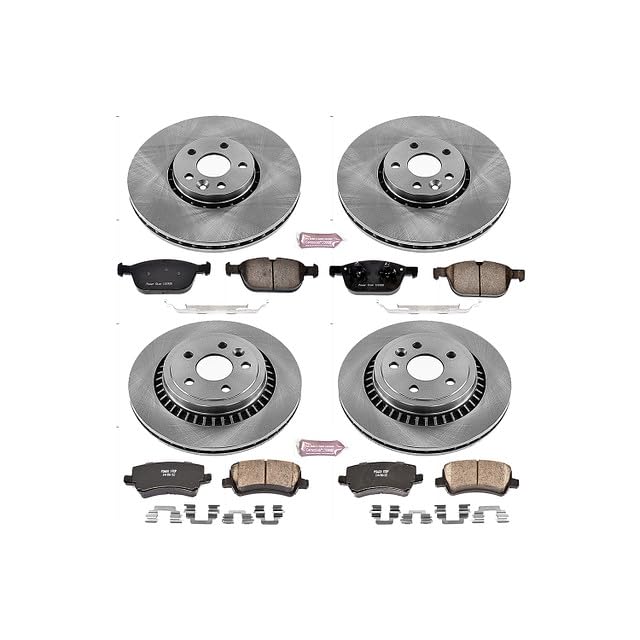 Power Stop Autospecialty KOE5703 Front and Rear Replacement Brake Kit-OE Brake Rotors & Ceramic Brake Pads For Volvo XC60 2010-2015 [Model Specific]