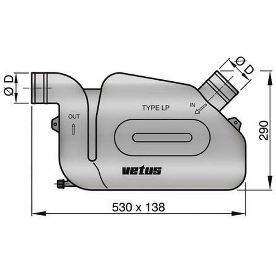 VETUS 2.4" Rotatable Plastic Waterlock, NLP60